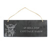 Personalised Highland Cow Slate Hanging Sign