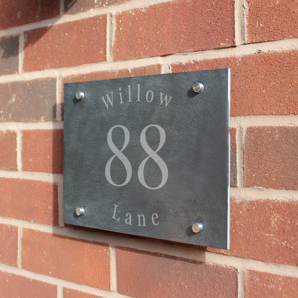 Personalised House Number Address Slate House Sign