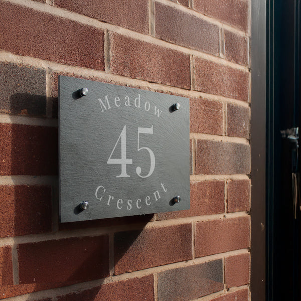 Personalised House Number Address Slate House Sign