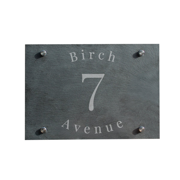 Personalised House Number Address Slate House Sign