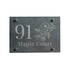 Personalised Floral House Number Slate House Sign