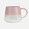 Personalised Pink Dipped Speckled Ceramic Mug