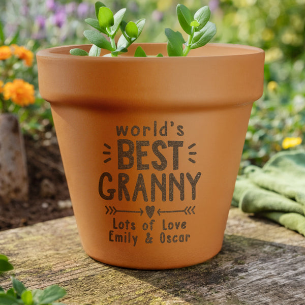 Personalised Worlds Best Terracotta Plant Pot