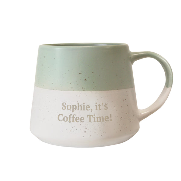 Personalised Green Speckled Ceramic Mug