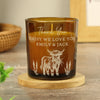 Personalised Engraved Highland Cow Amber Glass Wax Candle