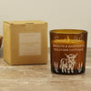 Personalised Engraved Highland Cow Amber Glass Wax Candle
