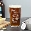 Personalised Best By Par Pint Glass & Bottle Opener