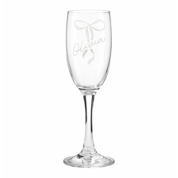 Personalised Bow Flute Glass