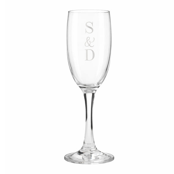 Personalised Couples Initials Flute Glass