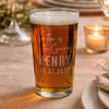 Personalised Father of the Groom Elegant Pint Glass