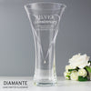 Personalised Silver Anniversary Large Hand Cut Diamante Heart Vase