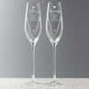 Personalised Hand Cut Heart Celebration Pair of Flutes with Gift Box