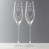 Personalised Hand Cut Heart Celebration Pair of Flutes with Gift Box