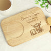 Personalised Highland Cow Wooden Coaster Tray