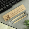 Personalised Highland Cow Wooden Pen & Pencil Set