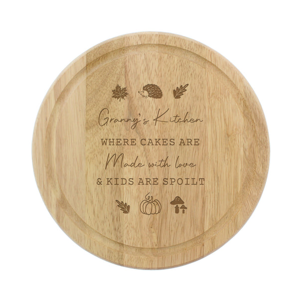 Personalised Autumn Halloween Wooden Chopping Board