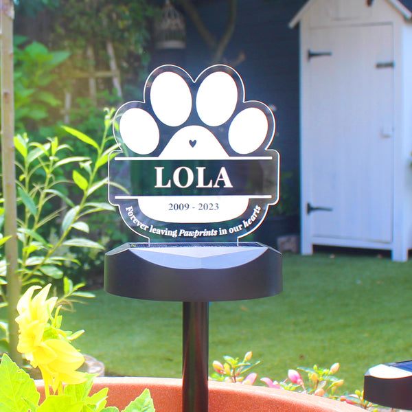 Personalised Pet Memorial Outdoor Solar LED Light
