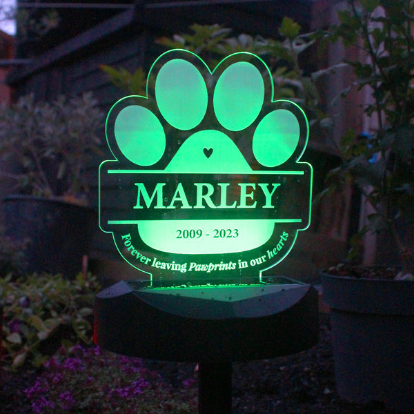 Personalised Pet Memorial Outdoor Solar LED Light
