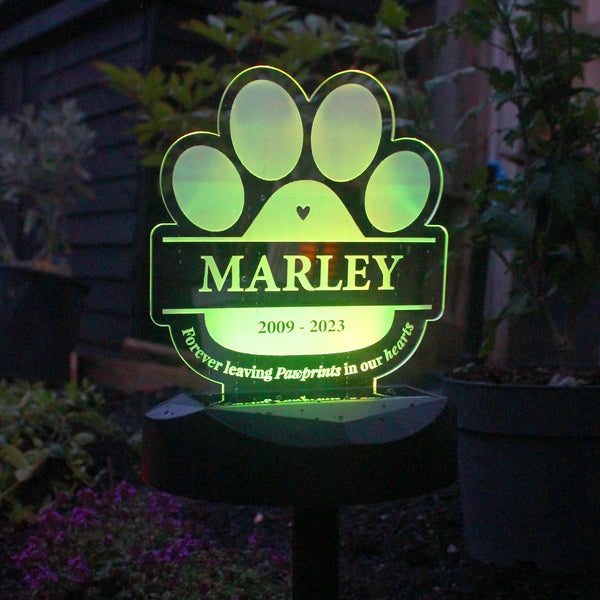 Personalised Pet Memorial Outdoor Solar LED Light