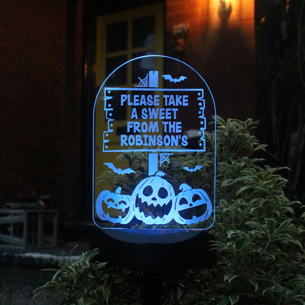 Personalised Halloween Pumpkin Patch Halloween Solar Light