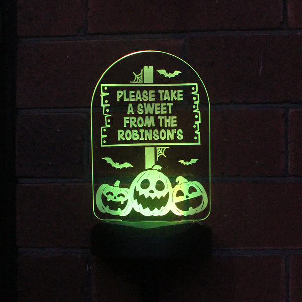 Personalised Halloween Pumpkin Patch Halloween Solar Light