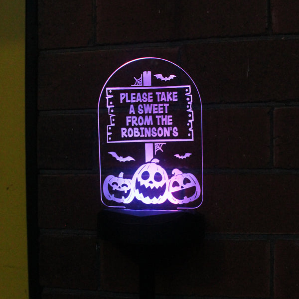 Personalised Halloween Pumpkin Patch Halloween Solar Light