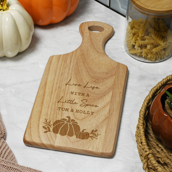 Personalised Pumpkin Paddle Autumn Halloween Chopping Board