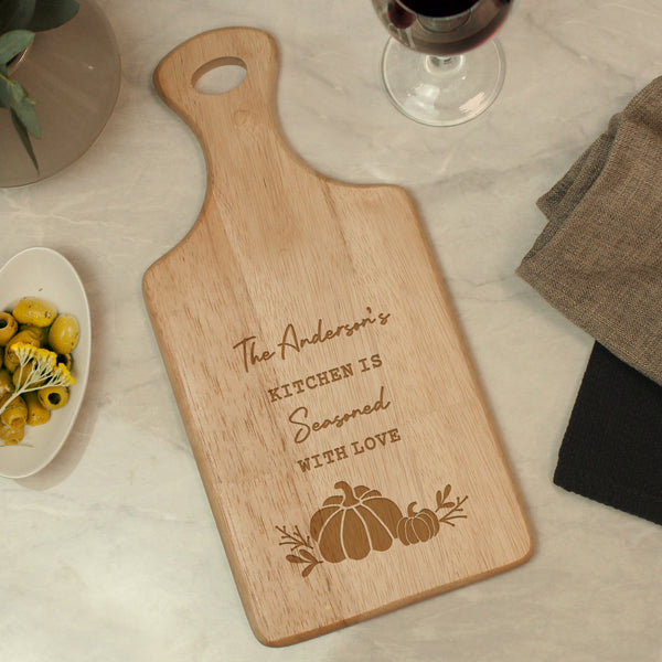 Personalised Pumpkin Paddle Autumn Halloween Chopping Board