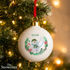 Personalised The Snowman Christmas Wishes Ceramic Bauble