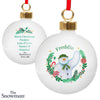 Personalised The Snowman Christmas Wishes Ceramic Bauble