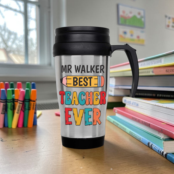 Personalised Best Teacher Thermal Travel Mug