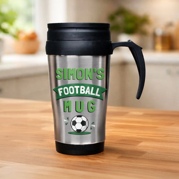 Personalised Football Thermal Travel Mug