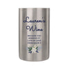 Personalised Blue Floral Brushed Stainless Steel Wine Cooler