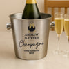 Personalised Flutes Brushed Stainless Steel Ice Bucket