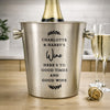 Personalised Free Text Brushed Stainless Steel Ice Bucket