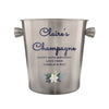 Personalised Blue Floral Brushed Stainless Steel Ice Bucket