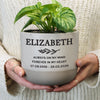 Personalised Memorial Flecked Ceramic Indoor Plant Pot