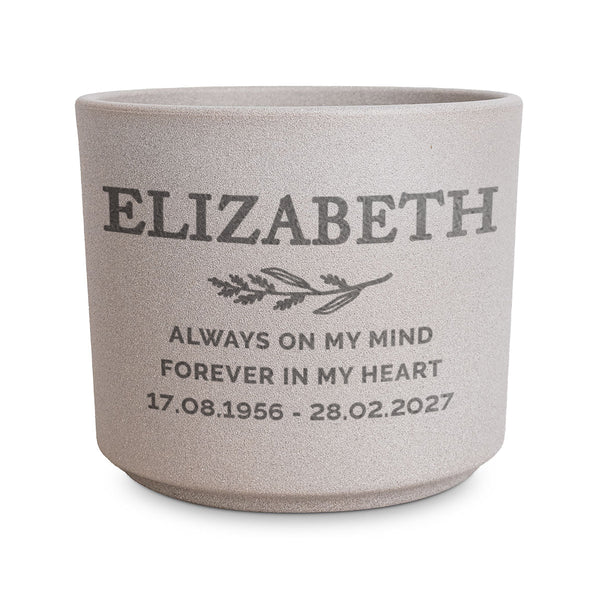 Personalised Memorial Flecked Ceramic Indoor Plant Pot