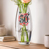 Personalised Floral Big Age Bullet Glass Vase