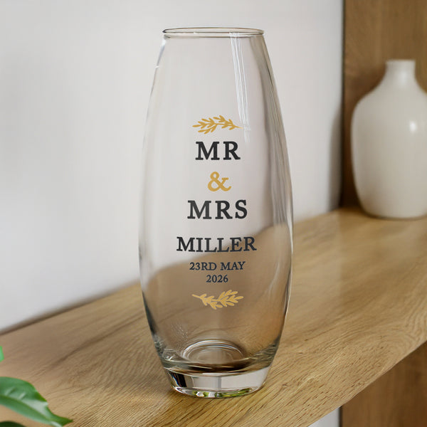 Personalised Couples Bullet Glass Vase