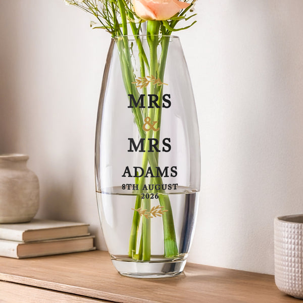Personalised Couples Bullet Glass Vase