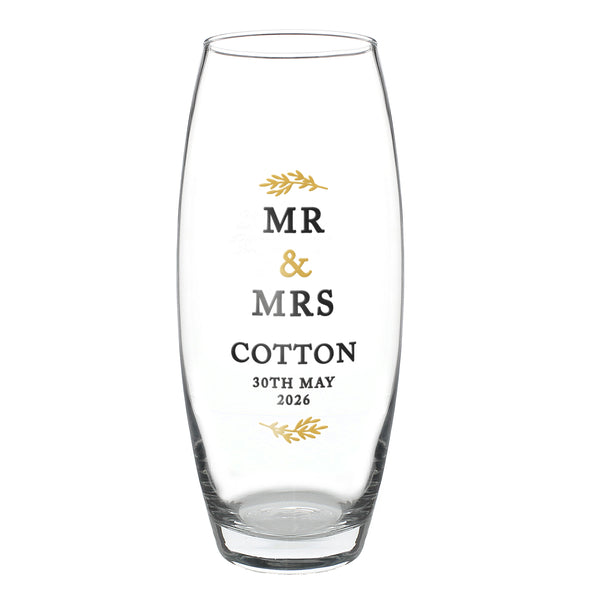 Personalised Couples Bullet Glass Vase