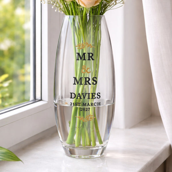 Personalised Couples Bullet Glass Vase