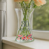 Personalised Floral Big Age Waisted Glass Vase