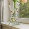 Personalised Bright Floral Waisted Glass Vase