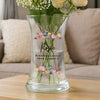 Personalised Bright Floral Waisted Glass Vase