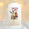Personalised Boofle Christmas Reindeer Wax Pillar Candle