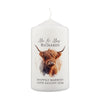 Personalised Highland Cow Wax Pillar Candle