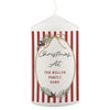 Personalised Candy Cane Stripe Wax Pillar Candle