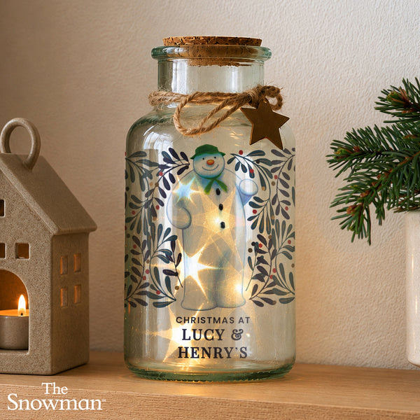 Personalised The Snowman Botanical LED Jar